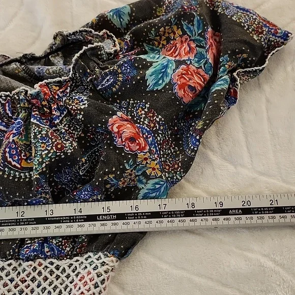 Vintage Kayser Floral Paisley Off-Shoulder Rouched Empire Waist Long Dress. Med. - Picture 10 of 10